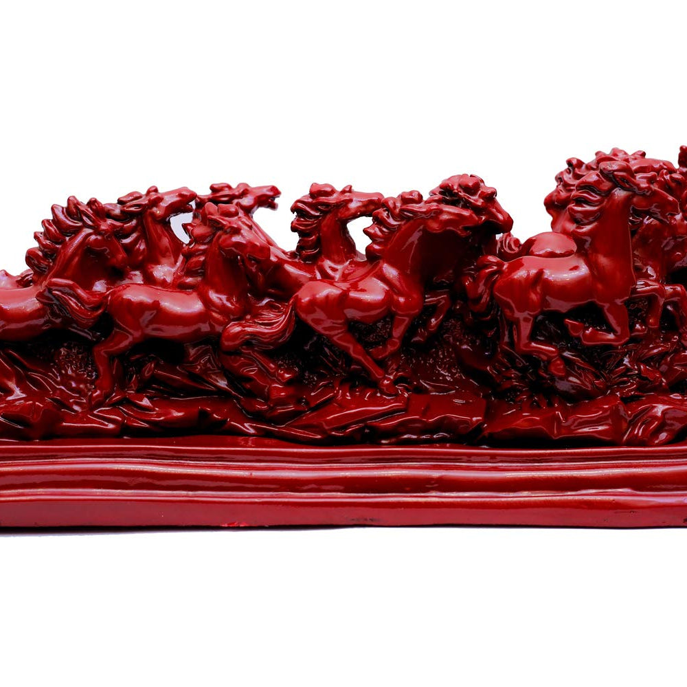 12 Red Running Horses Vastu Statue for Wealth, Fame & Success