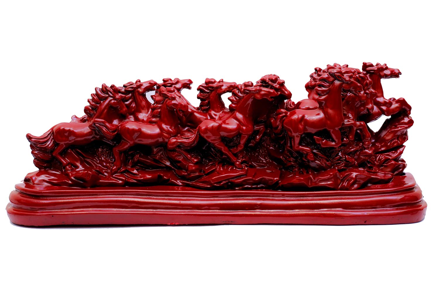 12 Red Running Horses Vastu Statue for Wealth, Fame & Success