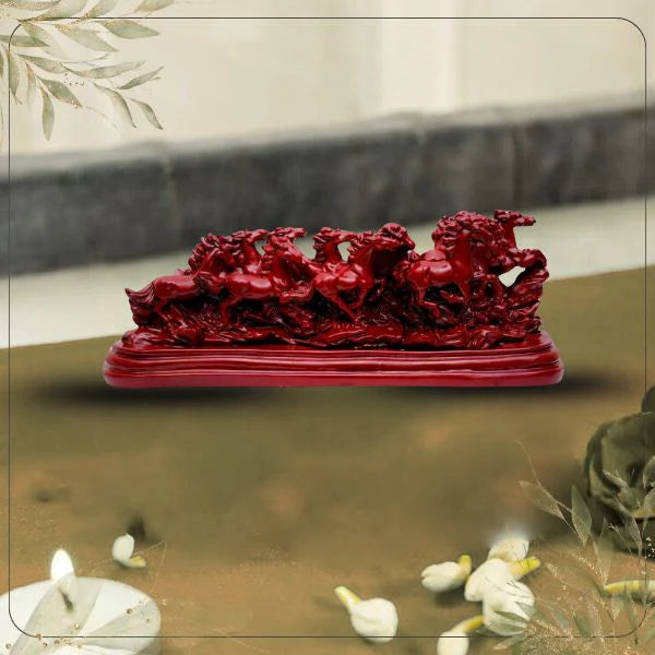 Symbol of Excellence - 12 Running Red Horses Statue